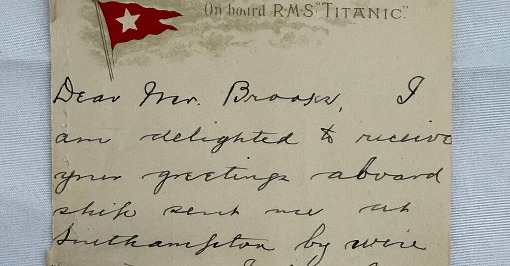 Une lettre d’un survivant du Titanic vendue pour près de 400 000 $ Une lettre d’un survivant du Titanic vendue pour près de 400 000 $