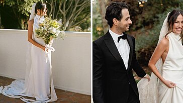 La mariée a choisi la première robe essayée et l’a agrémentée d’un voile fait par sa grand-mère
