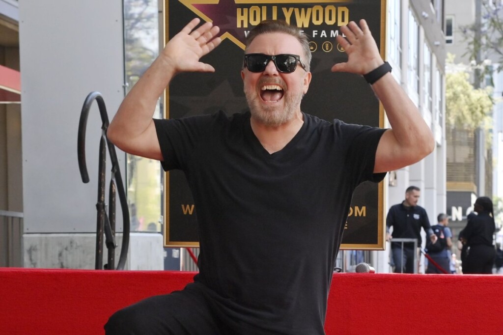 Ricky Gervais reçoit une étoile sur le Walk of Fame à Hollywood