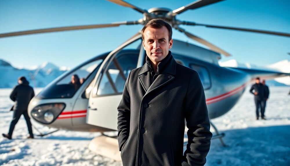 Avant le sommet du G7, Emmanuel Macron a fait une halte au Groenland pour un tour en hélicoptère Avant le sommet du G7, Emmanuel Macron a fait une halte au Groenland pour un tour en hélicoptère