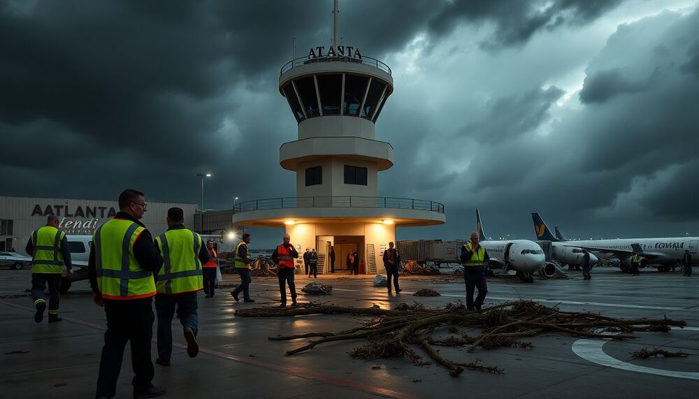 Delta signale des perturbations à Atlanta après des tempêtes, annulant des vols et évacuant une tour Delta signale des perturbations à Atlanta après des tempêtes, annulant des vols et évacuant une tour
