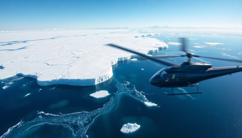 Des observations par hélicoptère révèlent que l’eau chaude des océans s’écoule vers la plate-forme de glace de Totten, dans le sud-est de l’Antarctique Des observations par hélicoptère révèlent que l’eau chaude des océans s’écoule vers la plate-forme de glace de Totten, dans le sud-est de l’Antarctique