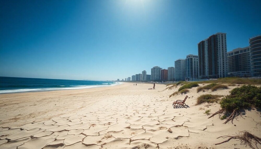 Des plages et des dunes écrasées par les routes et les bâtiments Des plages et des dunes écrasées par les routes et les bâtiments