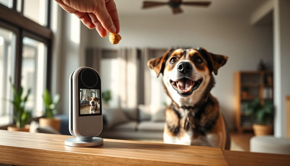 La caméra pour chien Furbo vous permet de surveiller, de parler et de lancer des friandises à votre animal La caméra pour chien Furbo vous permet de surveiller, de parler et de lancer des friandises à votre animal