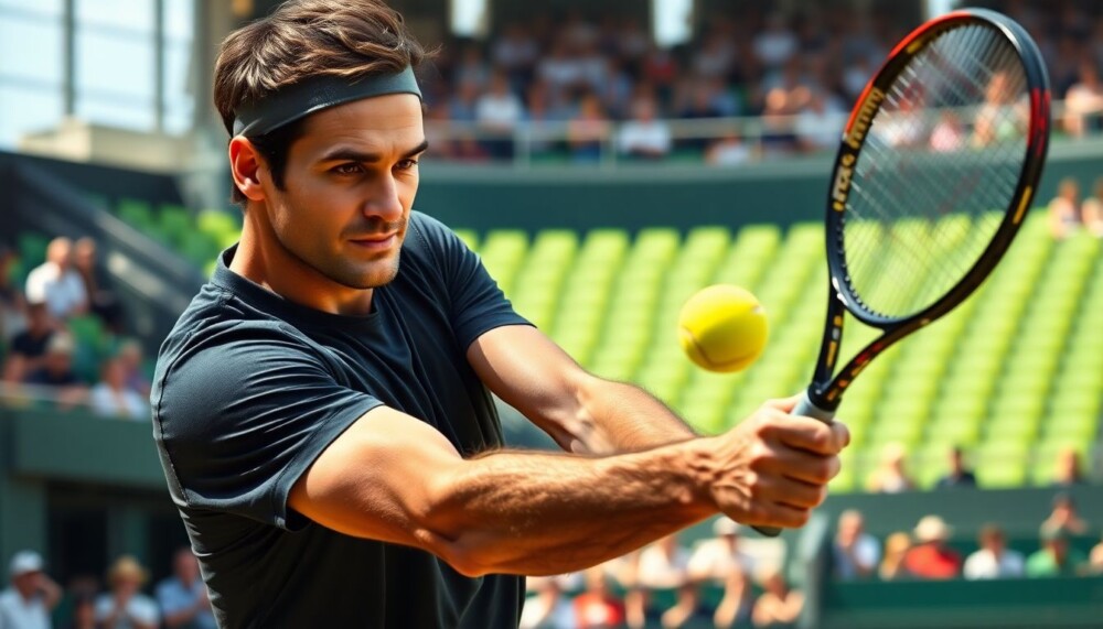 Le célèbre coup droit de Roger Federer Le célèbre coup droit de Roger Federer