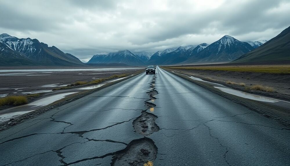 Les inondations qui ont fermé la Dalton Highway en Alaska ont également provoqué un affaissement généralisé du sol