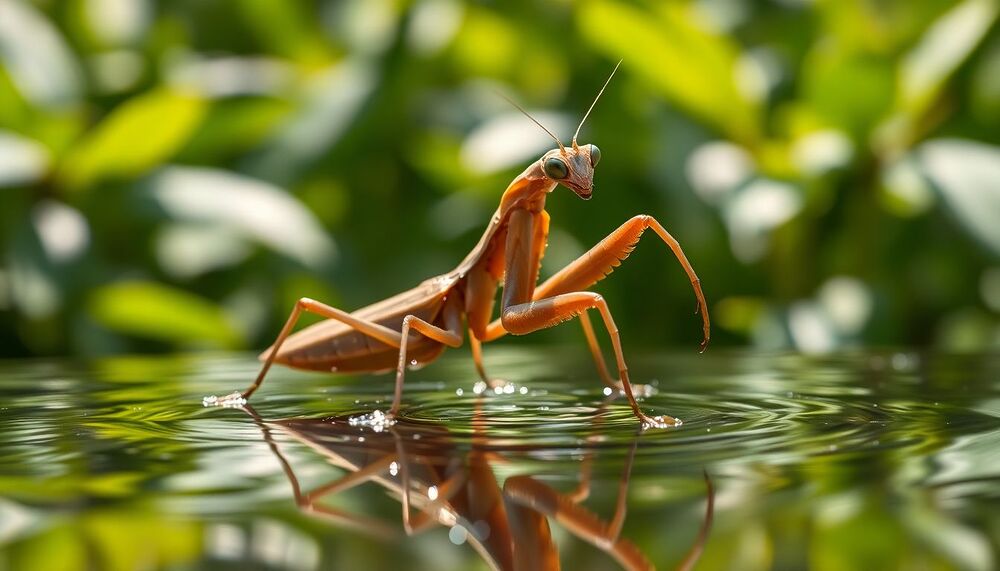 Les parasites manipulent la perception de la lumière polarisée de la mante religieuse, la faisant sauter dans l’eau – ScienceDaily