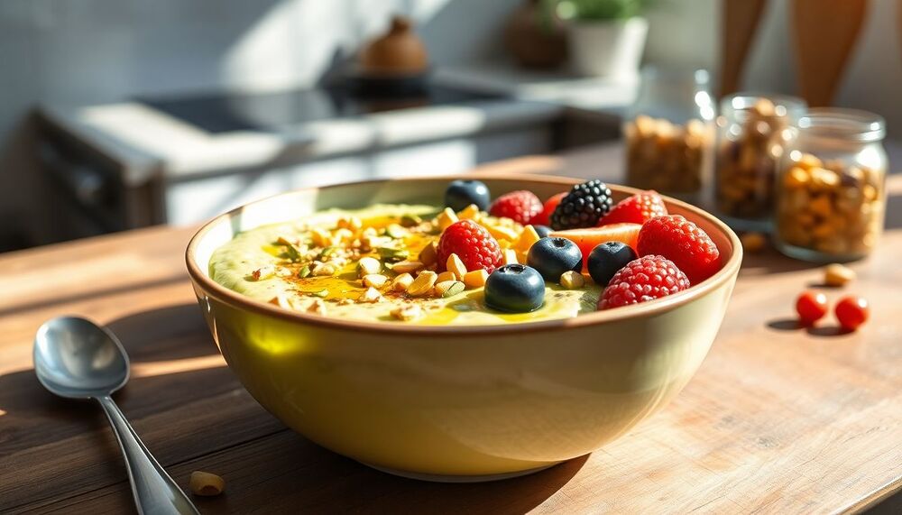 Recette de porridge protéiné et antioxydant au matcha et pistache pour un petit-déjeuner sain Recette de porridge protéiné et antioxydant au matcha et pistache pour un petit-déjeuner sain
