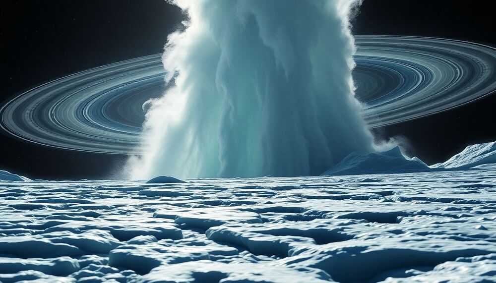 Un immense panache d’eau s’échappe de la lune de Saturne Un immense panache d’eau s’échappe de la lune de Saturne