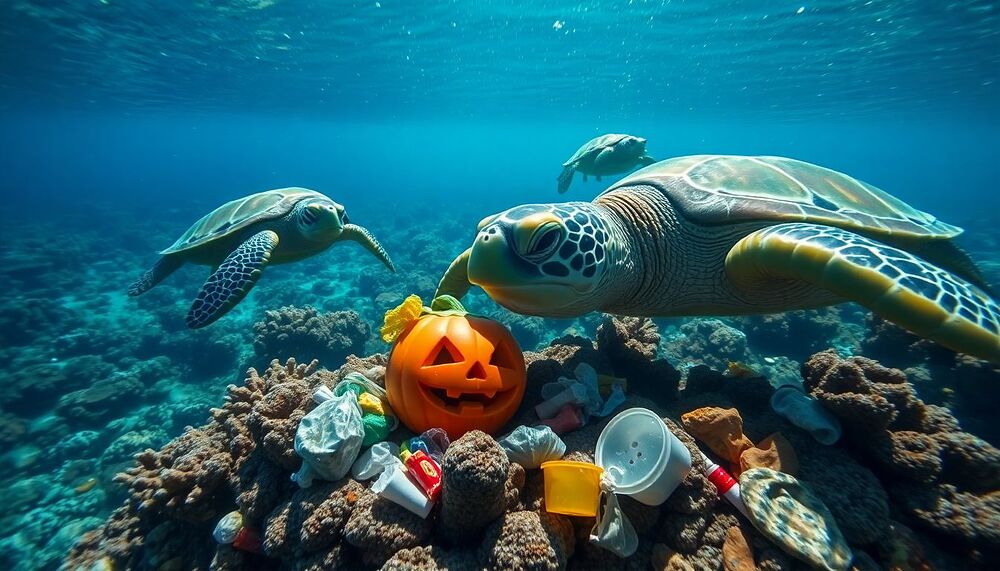 Un jouet d'Halloween parmi les plastiques avalés par les tortues marines Un jouet d'Halloween parmi les plastiques avalés par les tortues marines