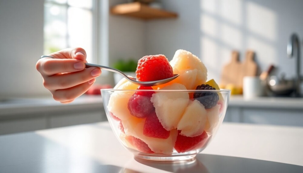 Un sorbet sans sucre ni sorbetière : un dessert sain prêt en 2 minutes