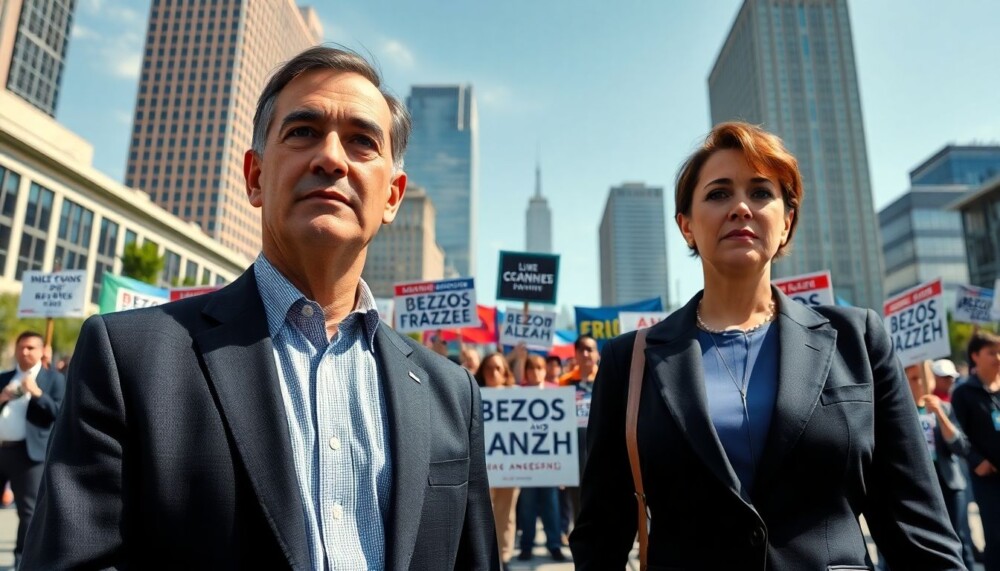 Une opposition se forme contre Bezos et Sánchez Une opposition se forme contre Bezos et Sánchez