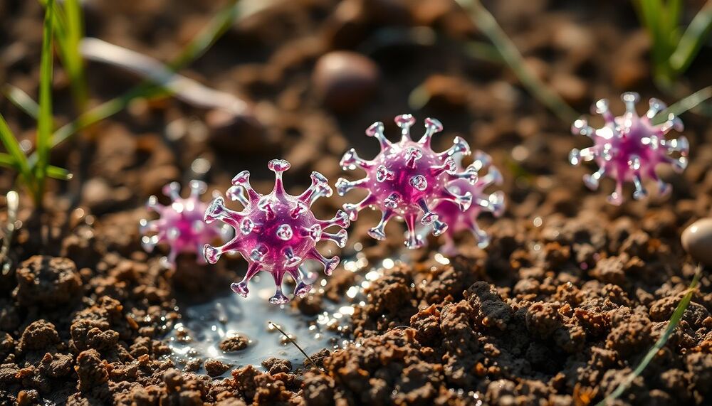 Virus dynamiques et changeants après l’arrosage des sols secs