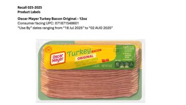 Kraft Heinz rappelle 368 000 livres de bacon de dinde cuit en raison d’un risque sanitaire identifié