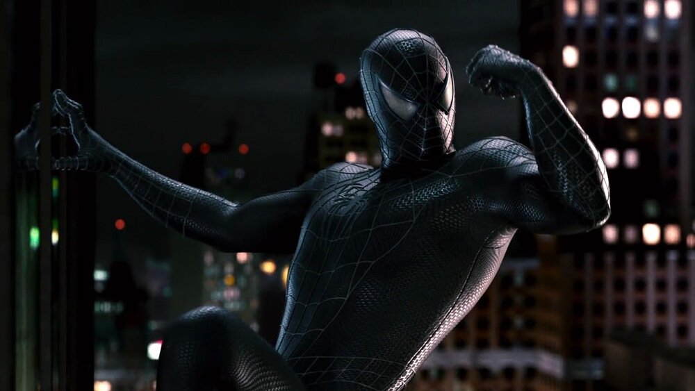 Illustration de Tom Holland en Spider-Man : le costume noir dans « Spider-Man : Brand New Day »