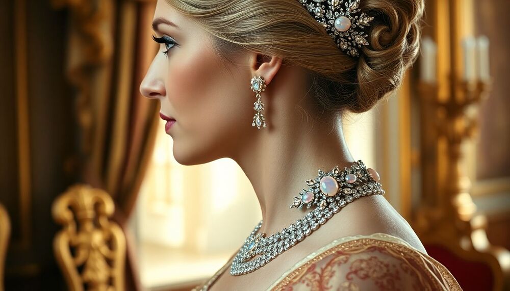 La Duchesse de Gloucester révèle une surprenante version de sa tiare, ornée d’opales roses et de diamants