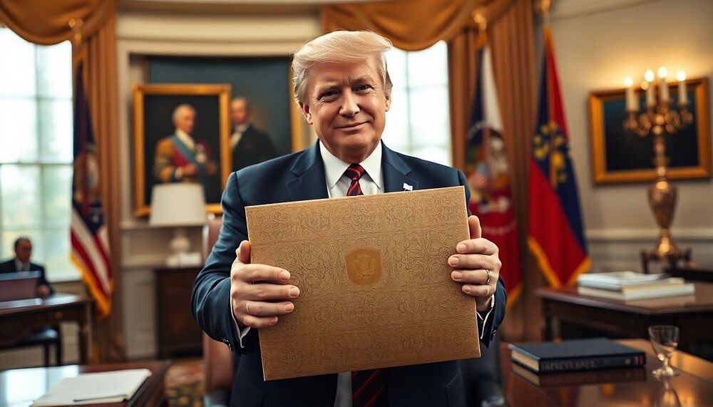 Le cadeau de Poutine que Trump affiche avec fierté dans son bureau à la Maison-Blanche Le cadeau de Poutine que Trump affiche avec fierté dans son bureau à la Maison-Blanche