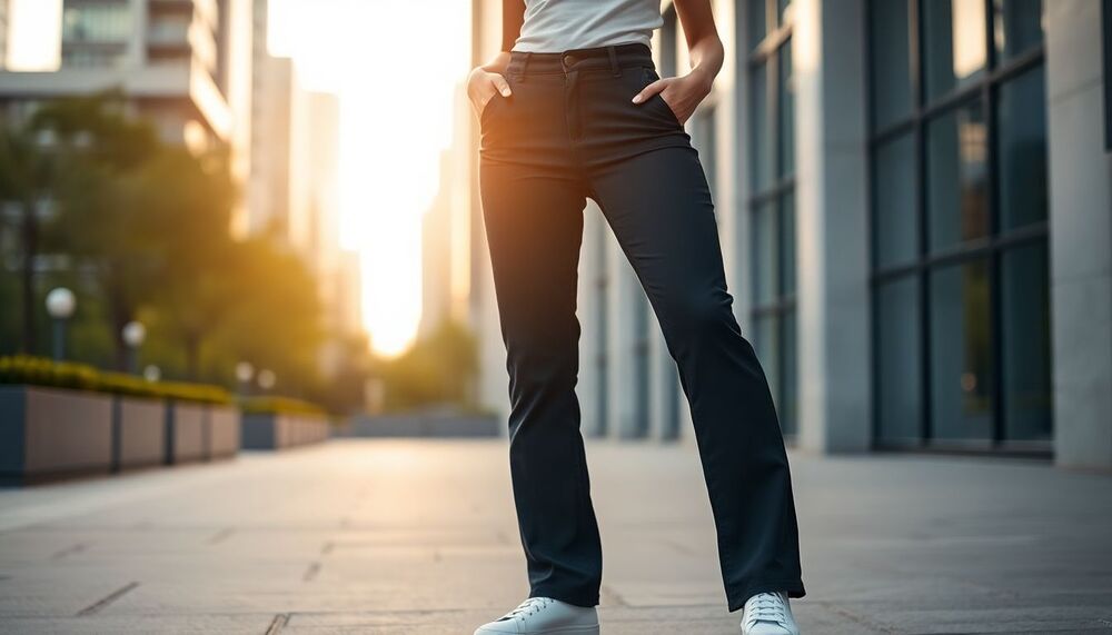 Pantalon à Enfiler : La Meilleure Alternative au Jean Flare pour Grandir et Allonger Ses Jambes Sans Talons