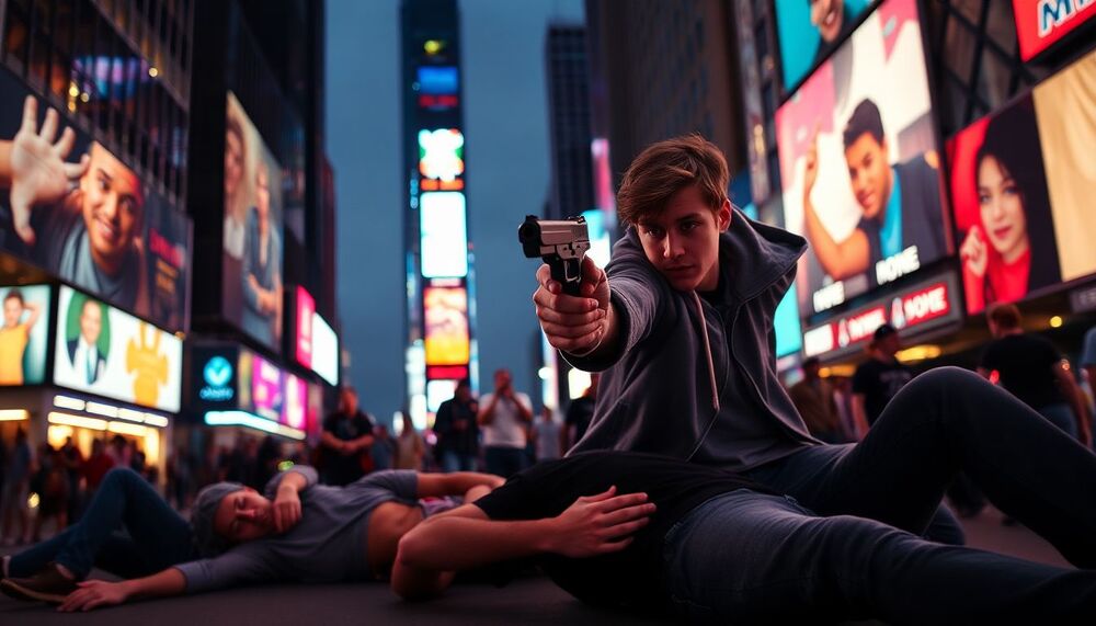 Un adolescent tire des coups de feu et fait trois blessés à Time Square Un adolescent tire des coups de feu et fait trois blessés à Time Square
