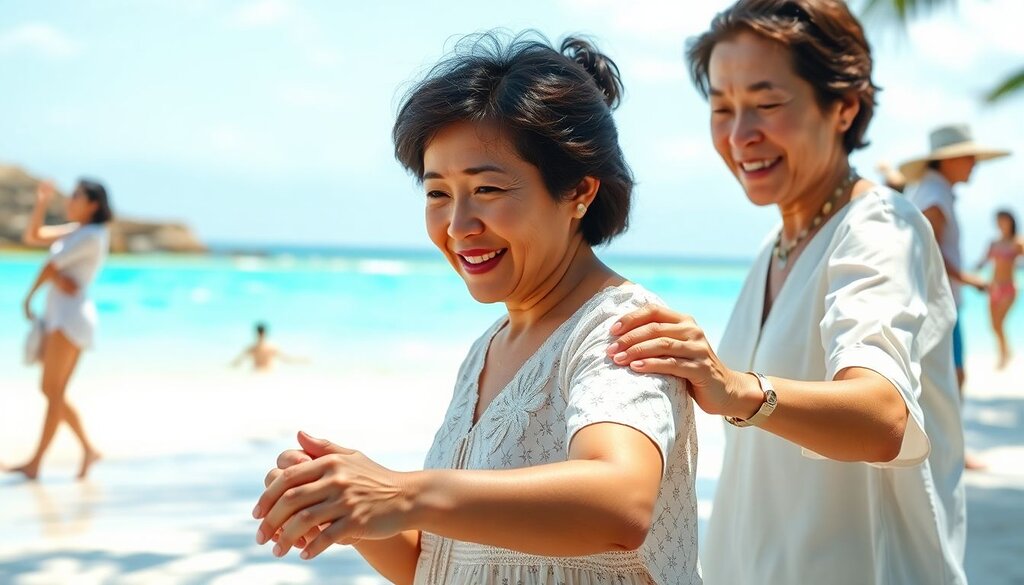 L’impératrice Masako et sa fille, la princesse Aiko, jouent aux jumelles sur l’île d’Okinawa