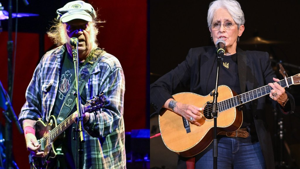 Neil Young et Joan Baez ne participeront pas à la mi-temps de l’événement TPUSA Neil Young et Joan Baez ne participeront pas à la mi-temps de l’événement TPUSA