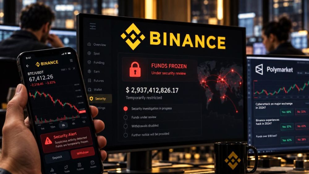 Binance et Polymarket lancent une enquête sur de possibles piratages : la plateforme gèle près de 3 milliards de dollars