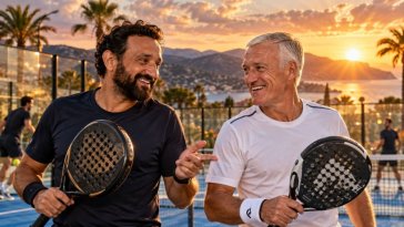 Cyril Hanouna et Didier Deschamps : tout sourire lors d’un tournoi de padel dans le sud de la France