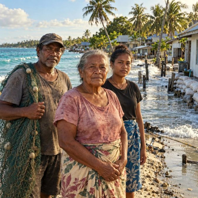 Sur cette île paradisiaque menacée par la montée des eaux, les habitants refusent de partir Sur cette île paradisiaque menacée par la montée des eaux, les habitants refusent de partir