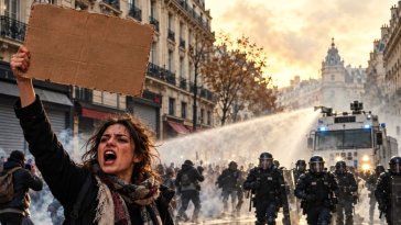 À Paris, des commerces ferment alors que la police disperse les manifestants au gaz lacrymogène et au canon à eau