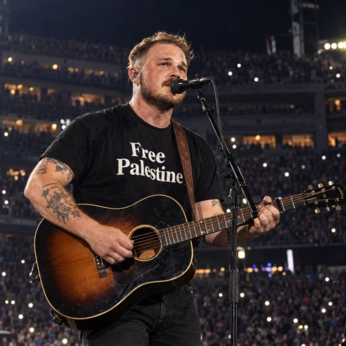 Zach Bryan se produit au stade de Robert Kraft avec un t-shirt » Free Palestine » après la polémique avec Ed Sheeran Zach Bryan se produit au stade de Robert Kraft avec un t-shirt » Free Palestine » après la polémique avec Ed Sheeran